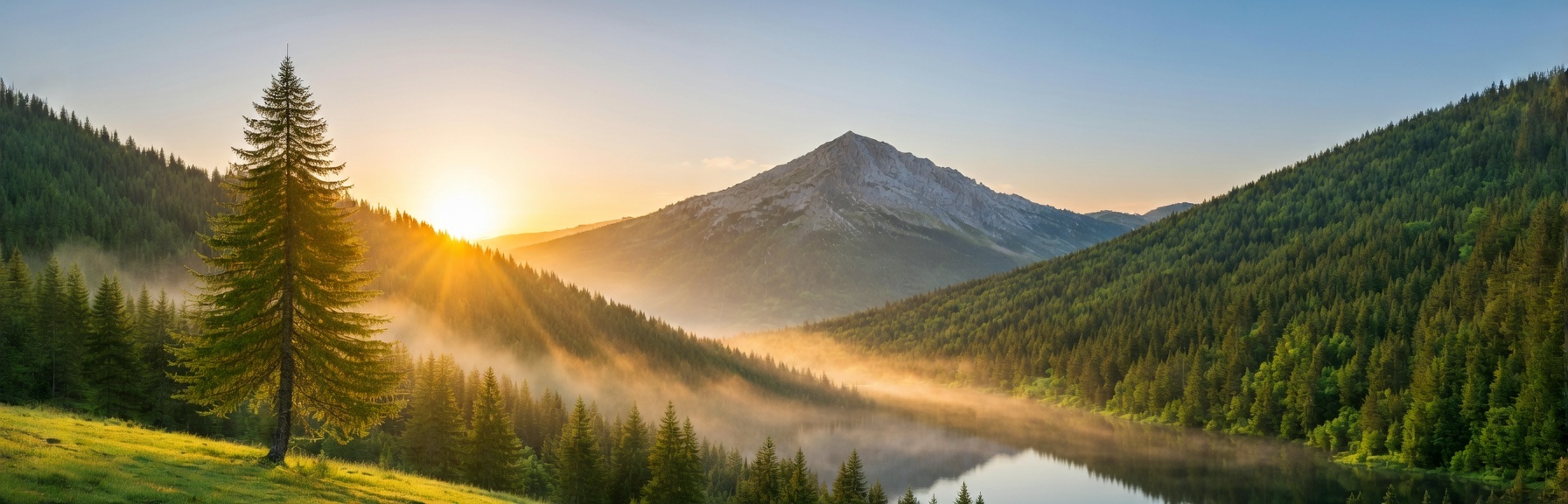 Mountain dawn — start of a new journey