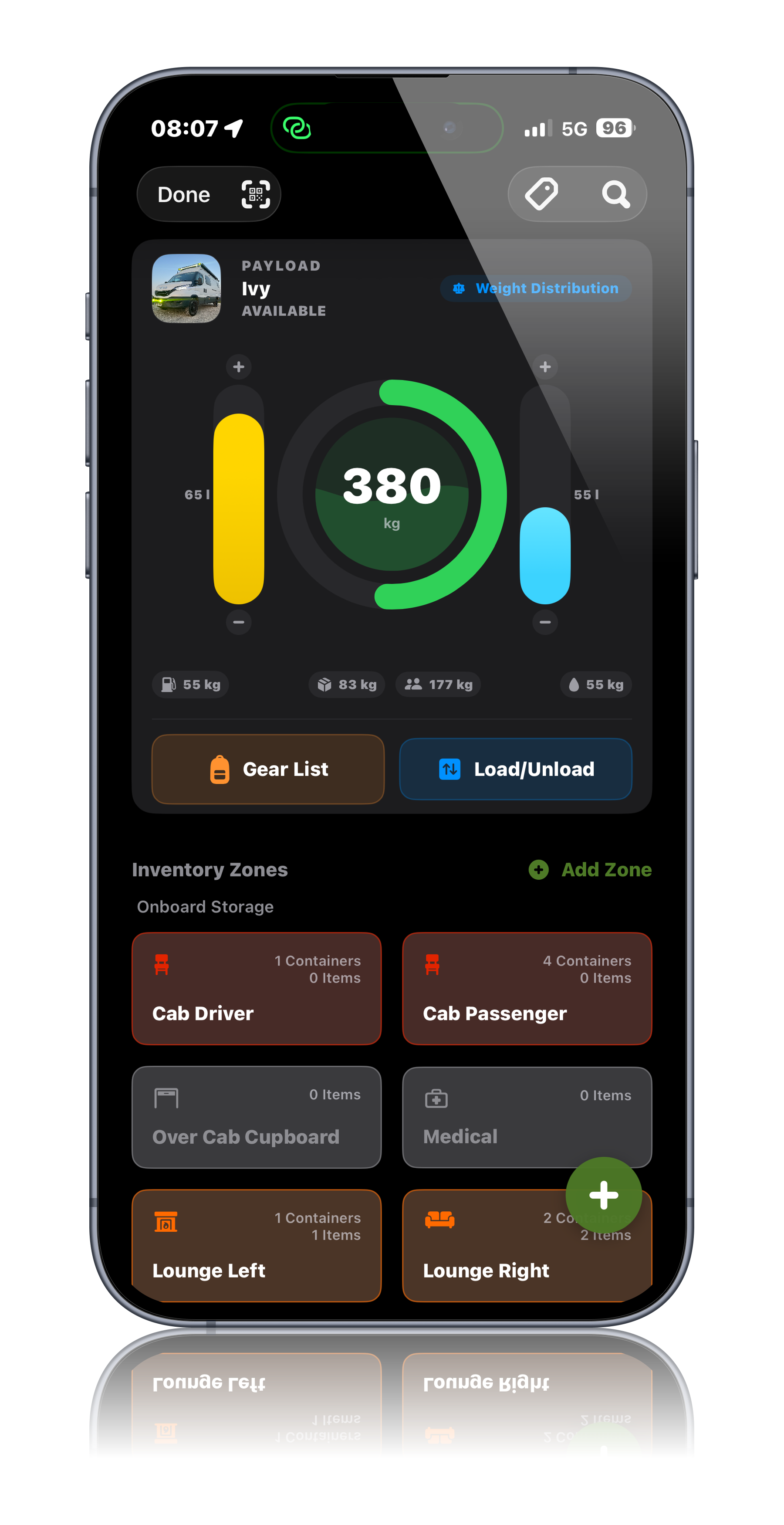 Gear manifest screen