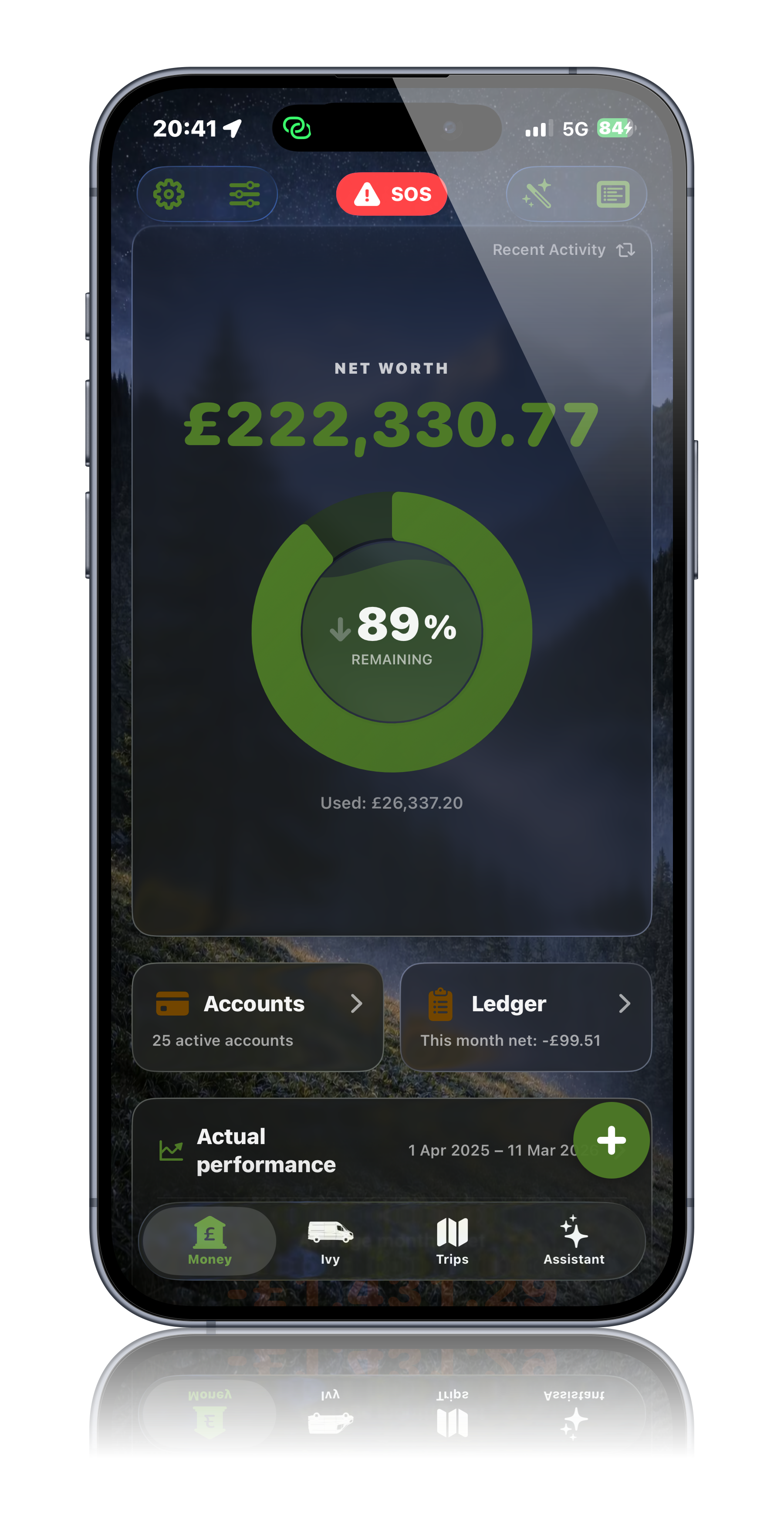 Money dashboard screen