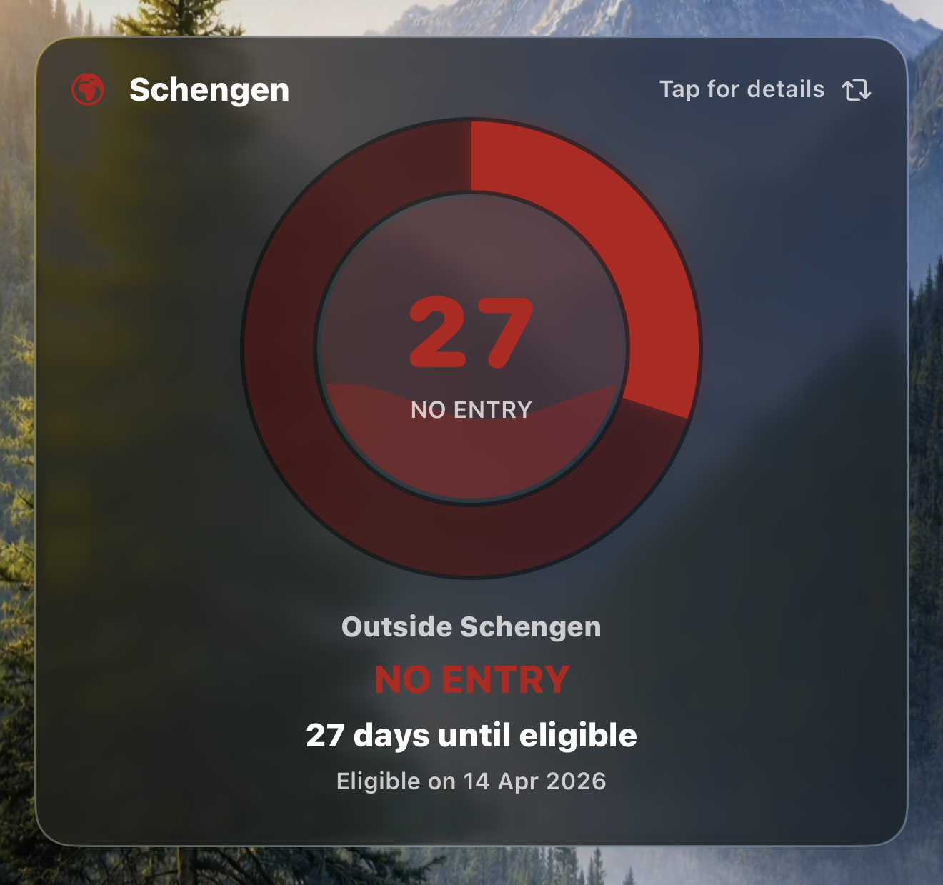 Schengen status card